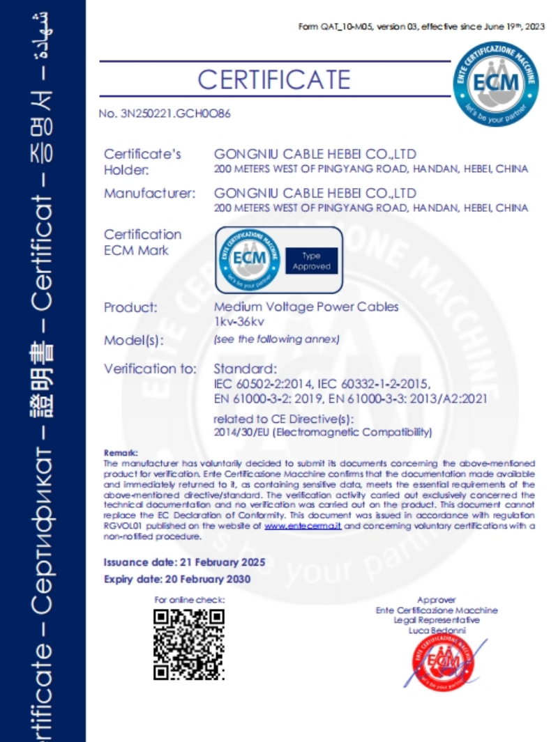 Certification_Gongniu Cable Hebei Co., Ltd._2